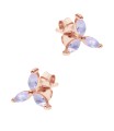 Three Petal Flower Silver Stud Earring STS-6263